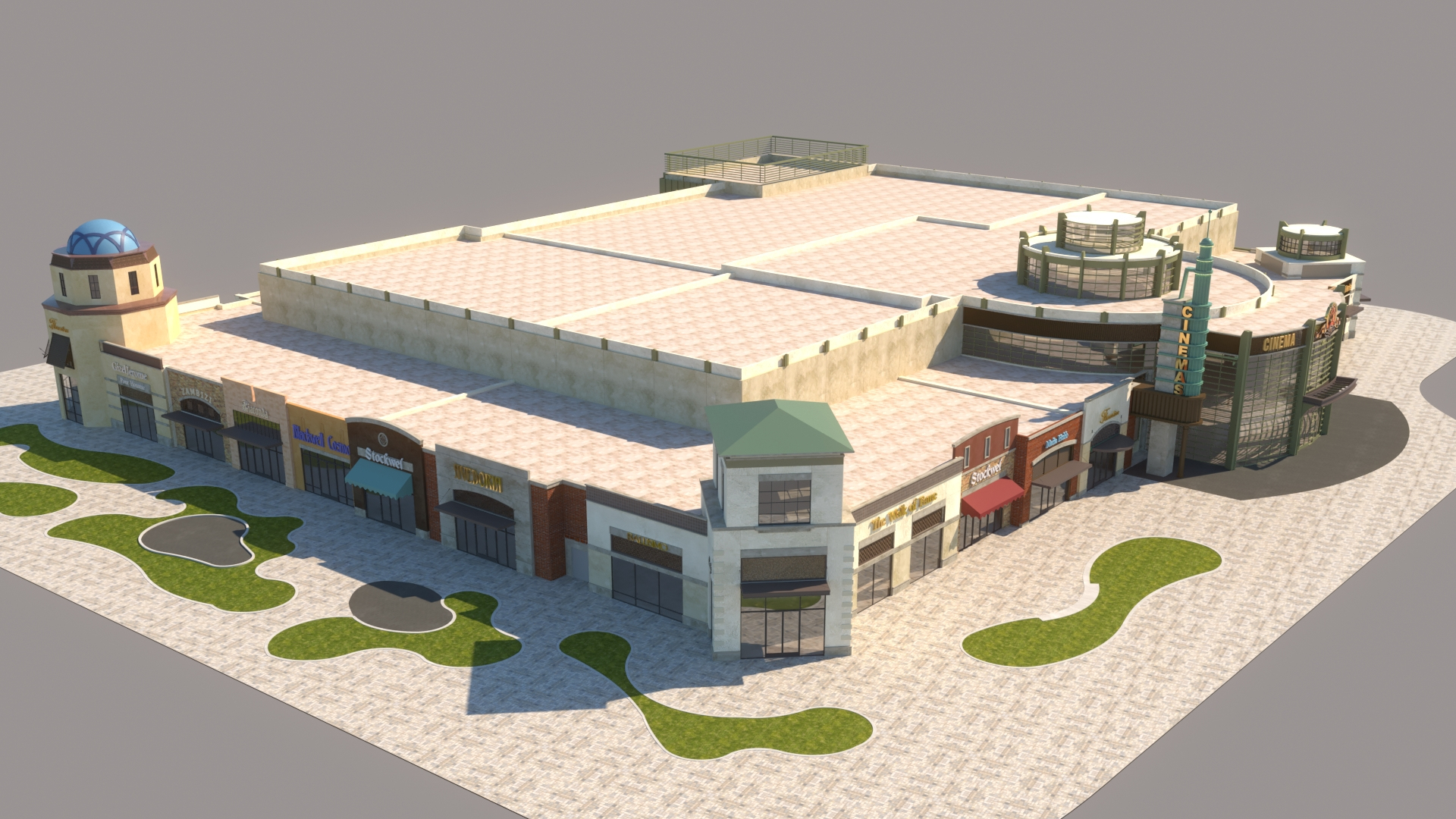 3D Cinema Complex - TurboSquid 2024597