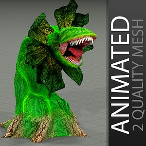 carnivorous plant (2) animated LOW HIG polygons