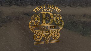 3D Ornate Vintage Gold Emblem