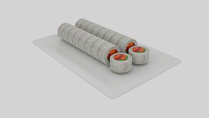 rice roll sushi sliced 3D model