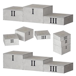 Award sports pedestal podium Plywood box 3D model