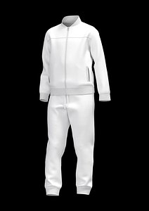 3D white tracksuit boy model