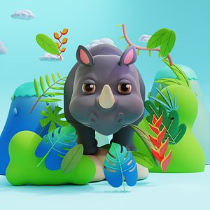 3D model Herbivorous Rhinoceros Species Animal