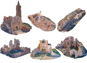 Real Post-War Ruined City Pack 3D model