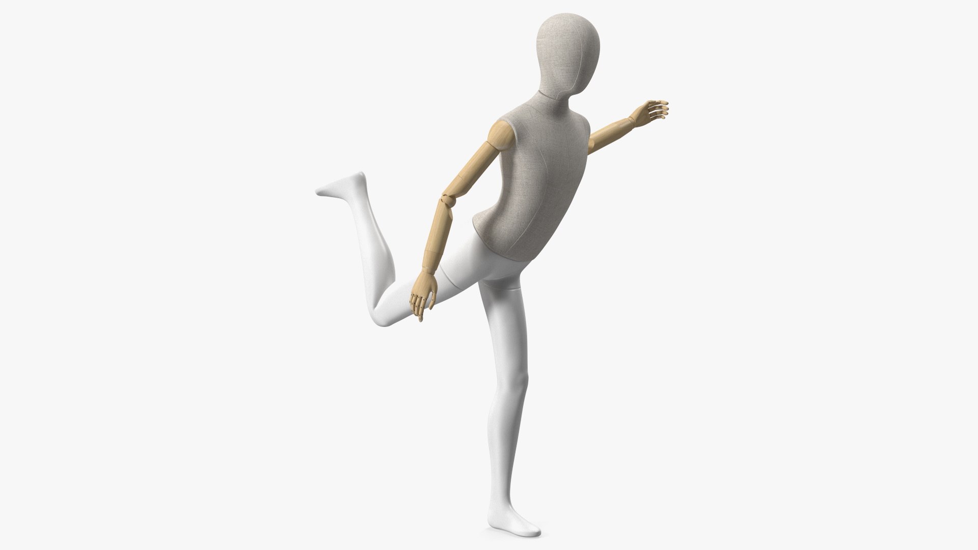 Flexible Child Mannequin Balancing Pose 3D model preview