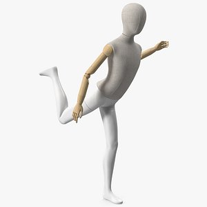 Flexible Child Mannequin Balancing Pose 3D