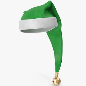 3D Christmas Hat Green with Bell v2