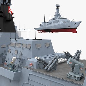 Type 26 ASW Frigate Canada Grey Rigged for Cinema 4D