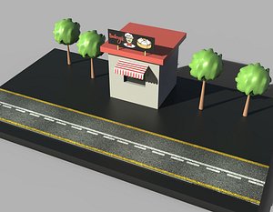 3D Bakery Shop Low Poly