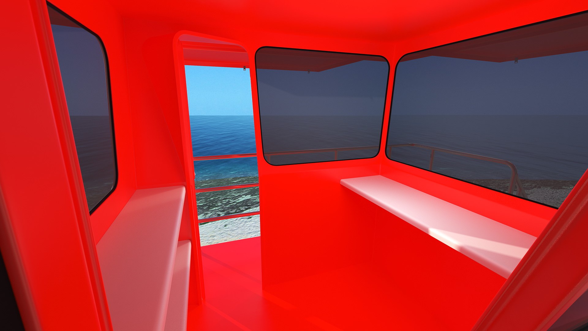 3D Red House Lifeguard TurboSquid 2137045