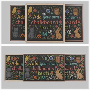 Complete Wooden Wall-Mounted Blackboard Collection model