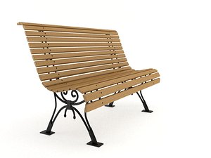 bench park classic 3d model