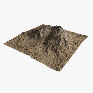 Desert Mountain with Summer and Winter Textures model