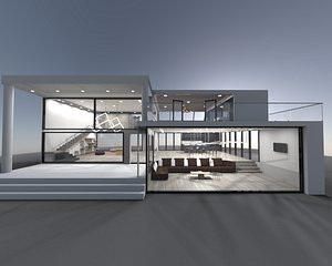 modern exterior interior house 3D model