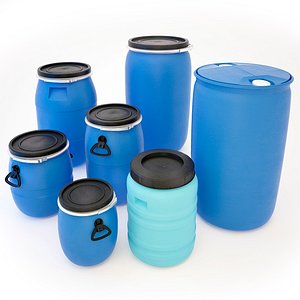 plastic barrels 3D model