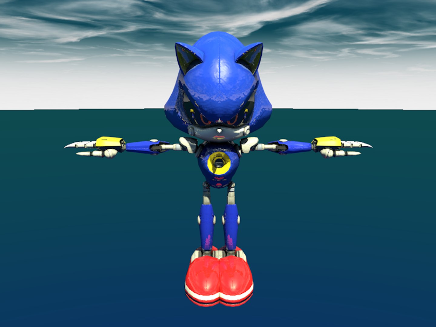 Maya Animation] Mecha Sonic Powers Up 