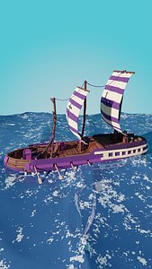 3D model Stylized Ship-5