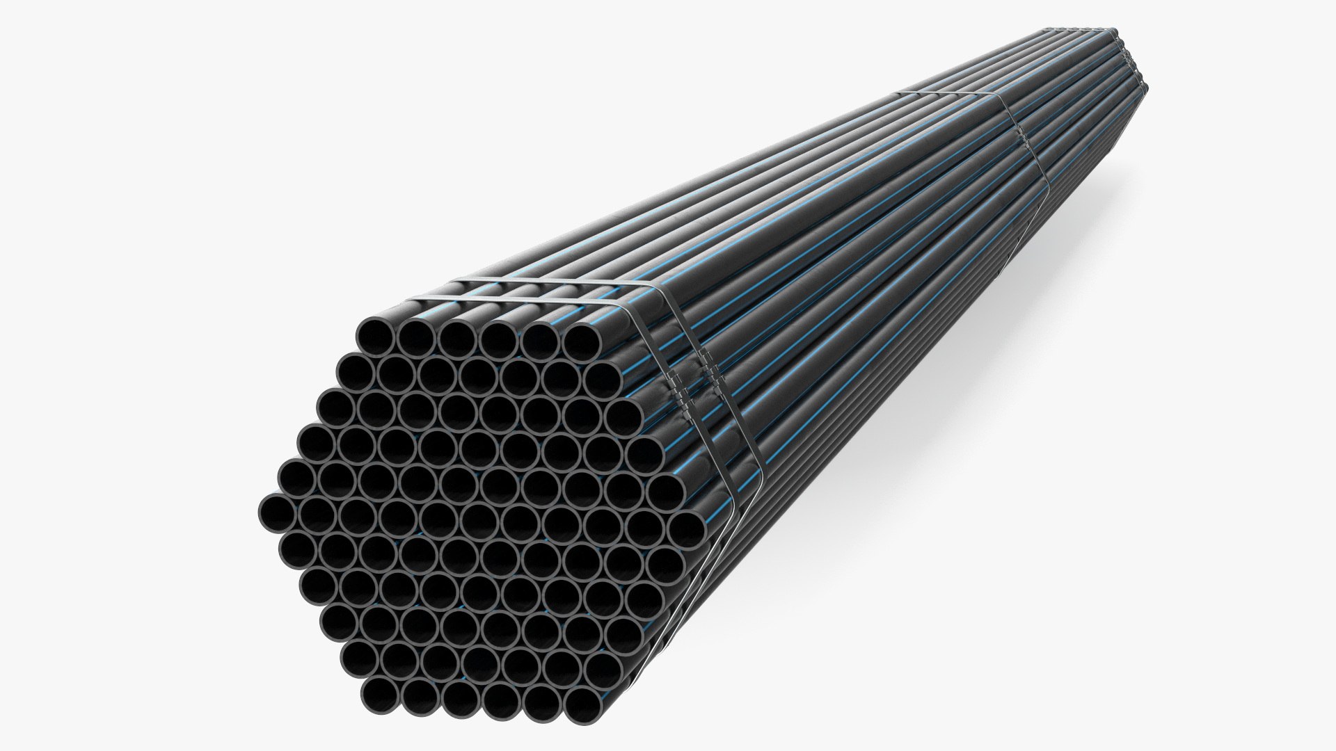 Thin Plastic Pipes Bundle 6 Meters 3D model preview