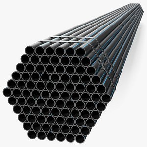 Thin Plastic Pipes Bundle 6 Meters 3D