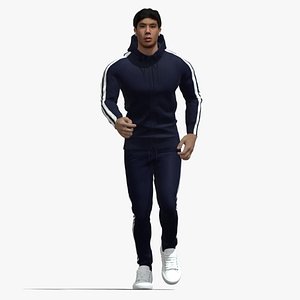 3D Sport man jogging model