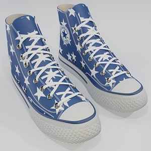 Basketball Leather Shoes Converse All Star Blue Stars model