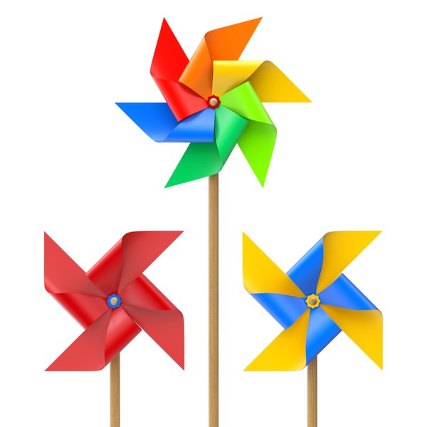 colorful pinwheel 3d model