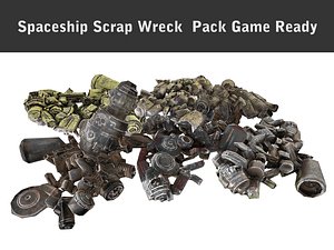 3d model of spaceship scrap wreck