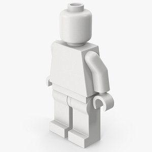 3D White Legoman model