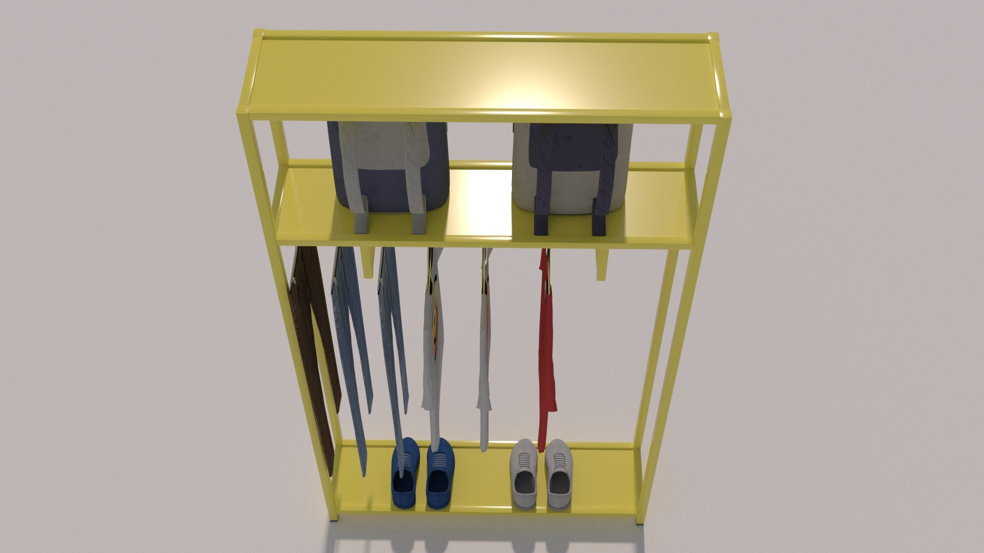 Tshirts Jeans Sport Shoes and Backpack Rack 3D model https://p.turbosquid.com/ts-thumb/Pw/YkAQZn/v6/10008/jpg/1698344235/1920x1080/fit_q87/56d31b6eda0583a7bdc157135a3757067b802b86/10008.jpg