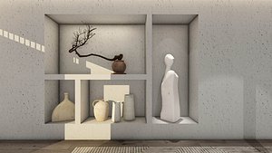 Japanese Meditation room in minimalist Wabi sabi style 2021