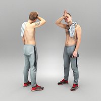 Shirtless young man with towel 380