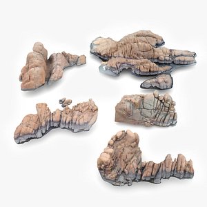 3D 5 Rocks islands