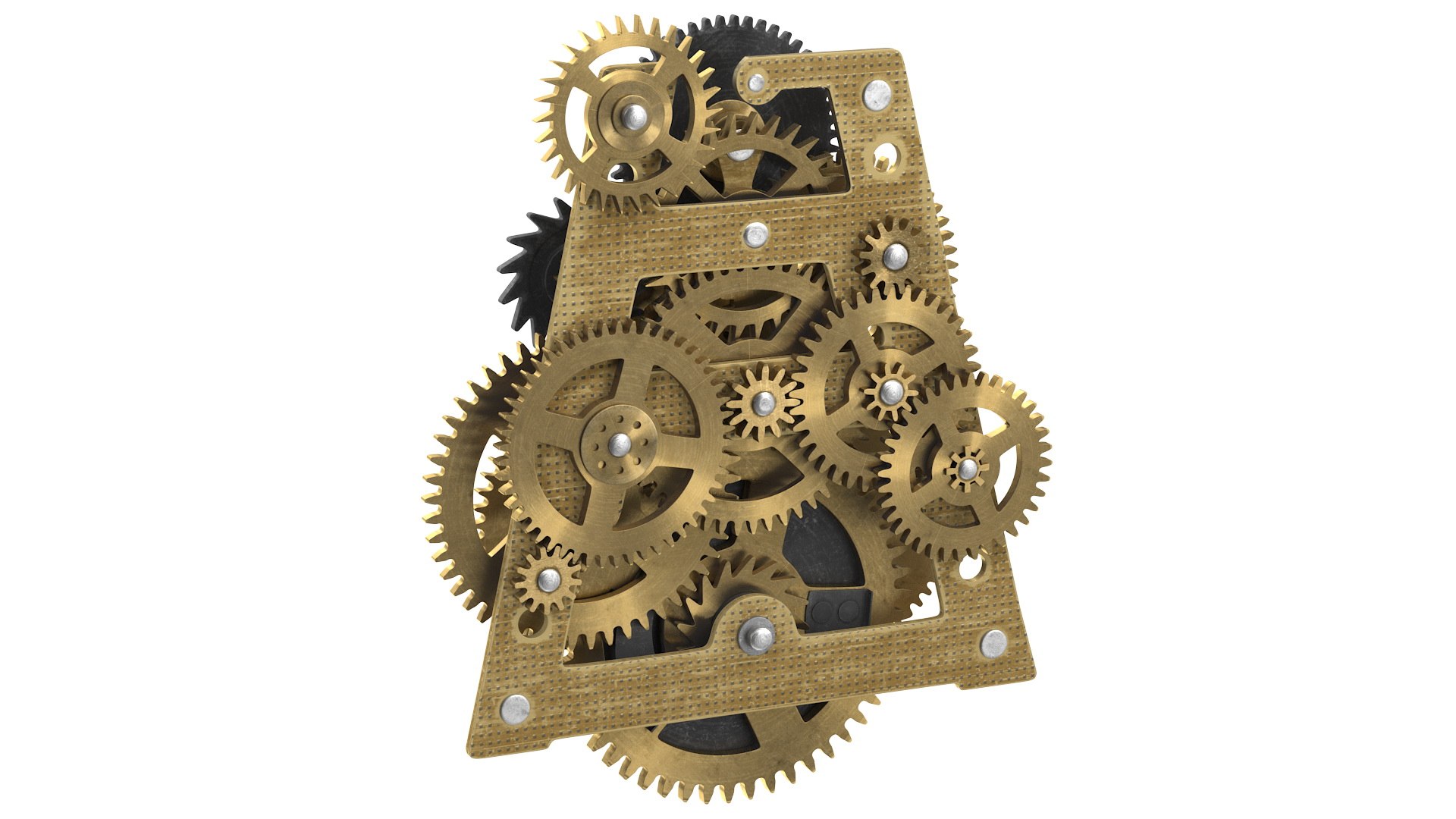 Clockwork Gears Brass 3D model preview