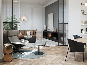 Modern Classic Interior Scene for Cinema 4D and Corona Renderer