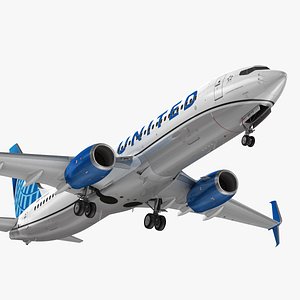 Boeing 737-800 United Airlines 3D model