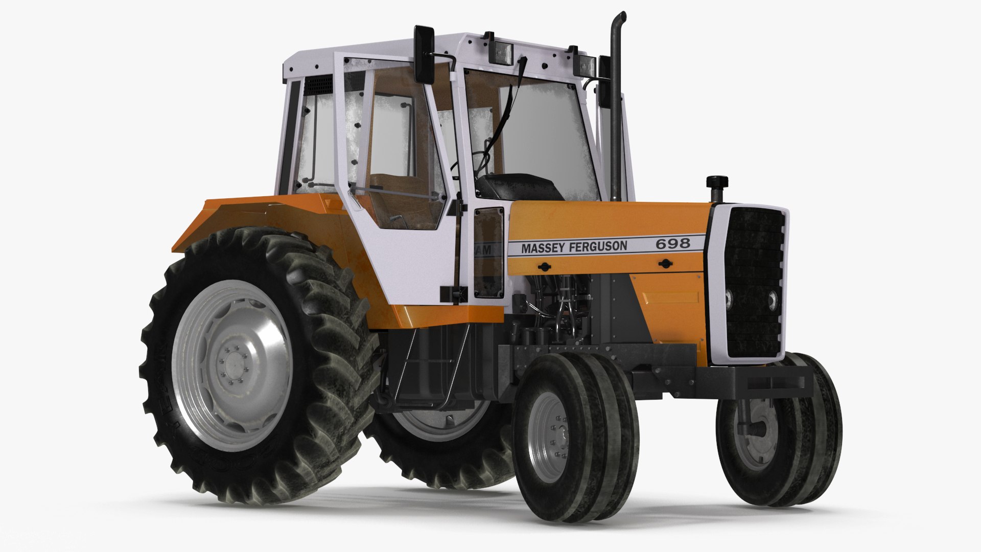 Massey Ferguson 698 Tractor Rigged for Maya 3D model preview