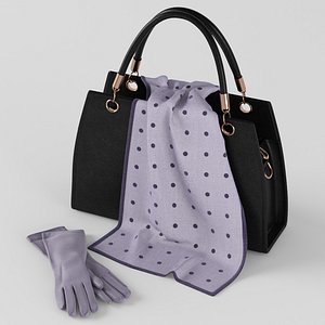 bag, gloves, scarf