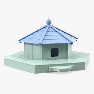 Wooden Duck House Floating Blue 3D model