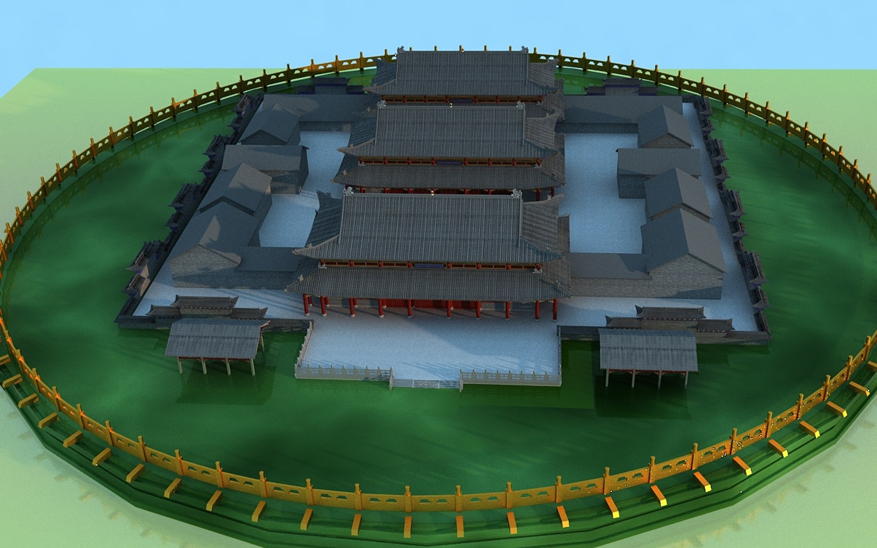 3D Chinese Ancient Courtyard House Model - TurboSquid 1518198