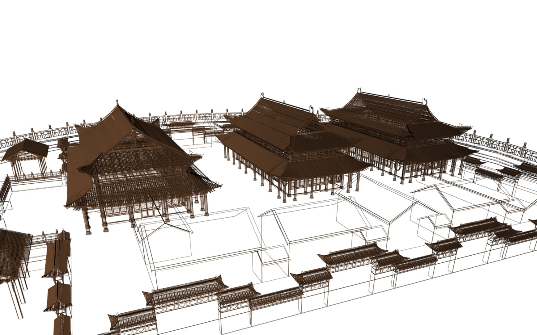 3D Chinese Ancient Courtyard House Model - TurboSquid 1518198