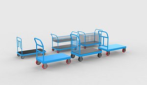 carrelli manuali set 3D model 3D model