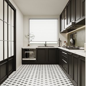 Modern French Kitchen Interior 3D model