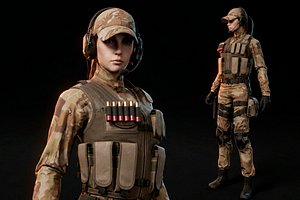 3D army girl