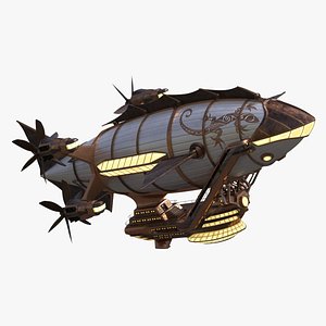 Steampunk Airship Fantasy Craft Rigged