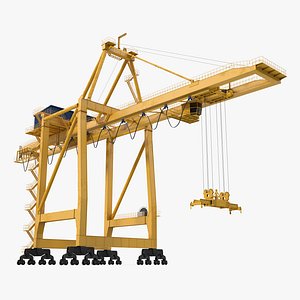 quayside container crane rigged 3d model