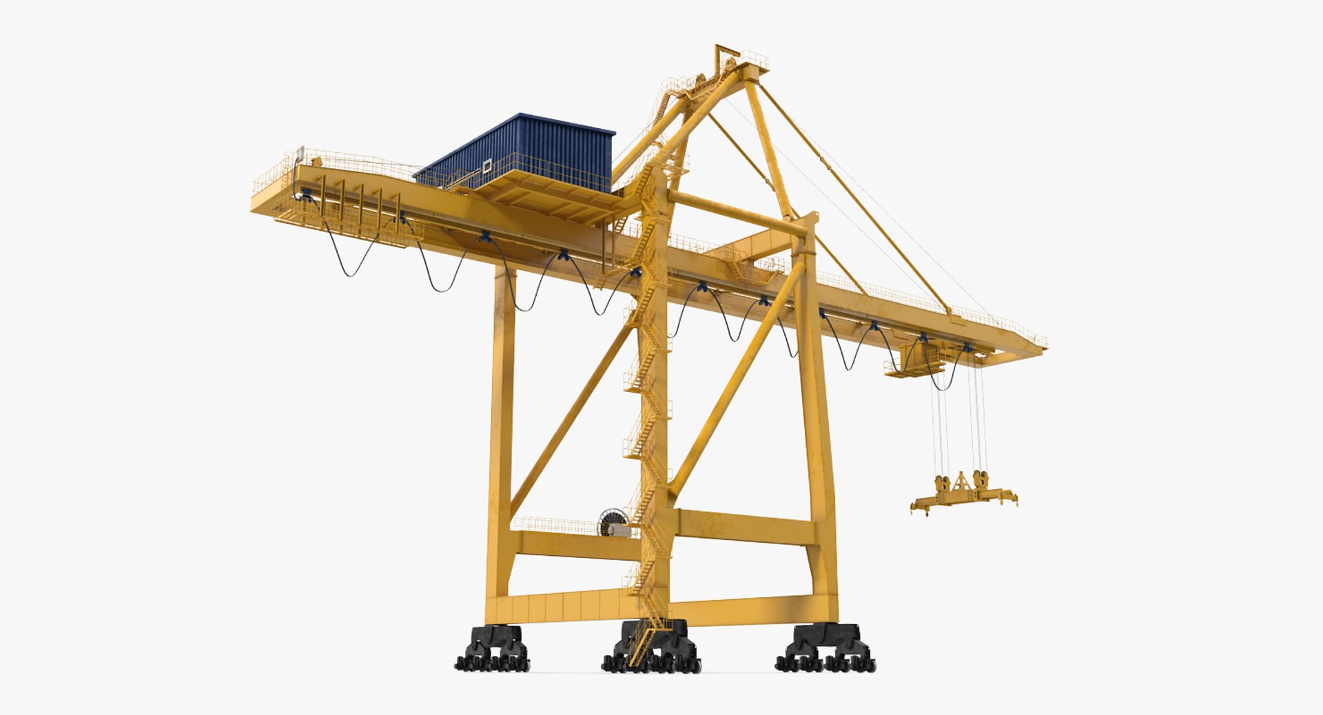 quayside container crane rigged 3d model