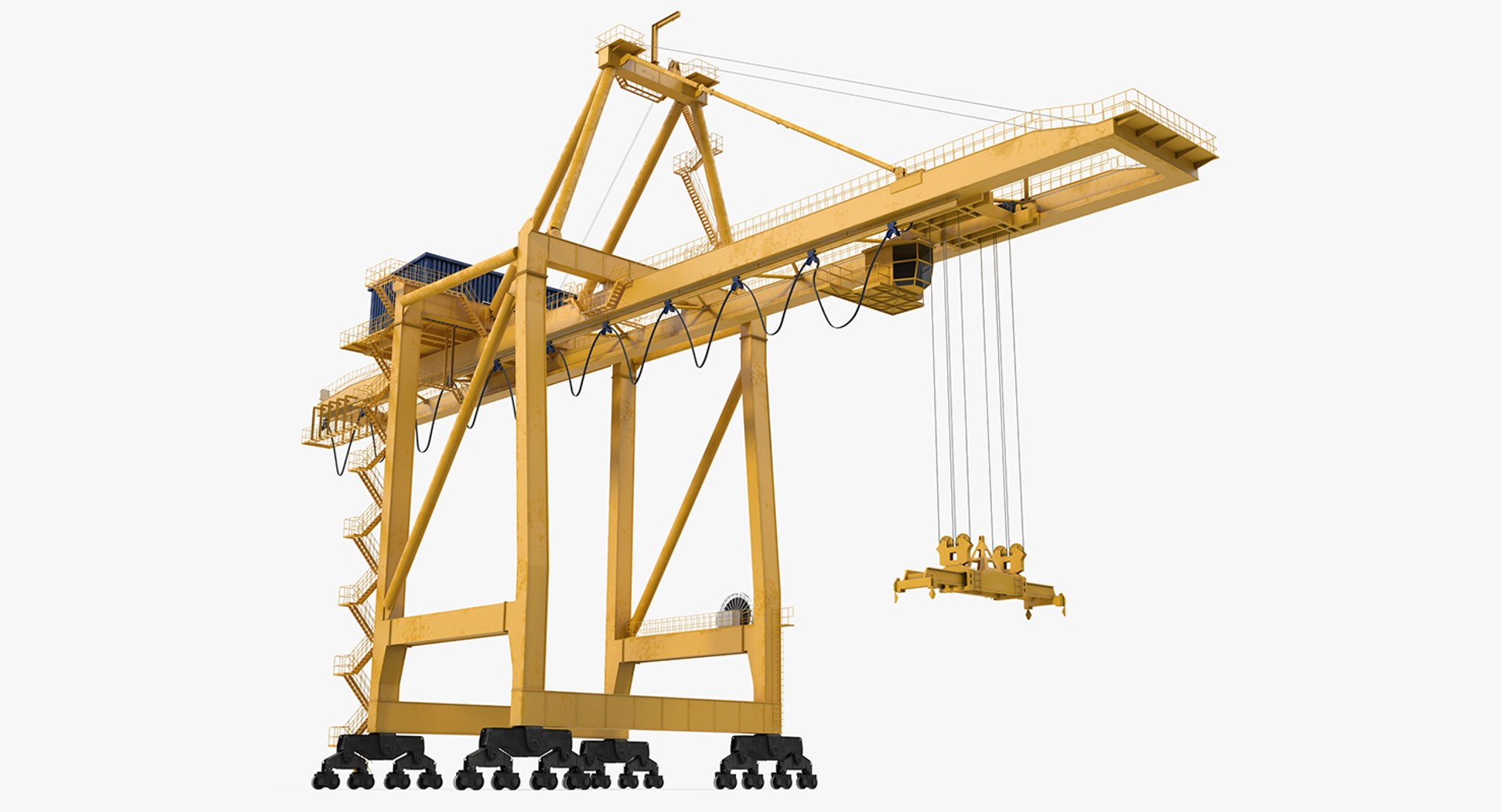 Quayside Container Crane Rigged 3D model preview