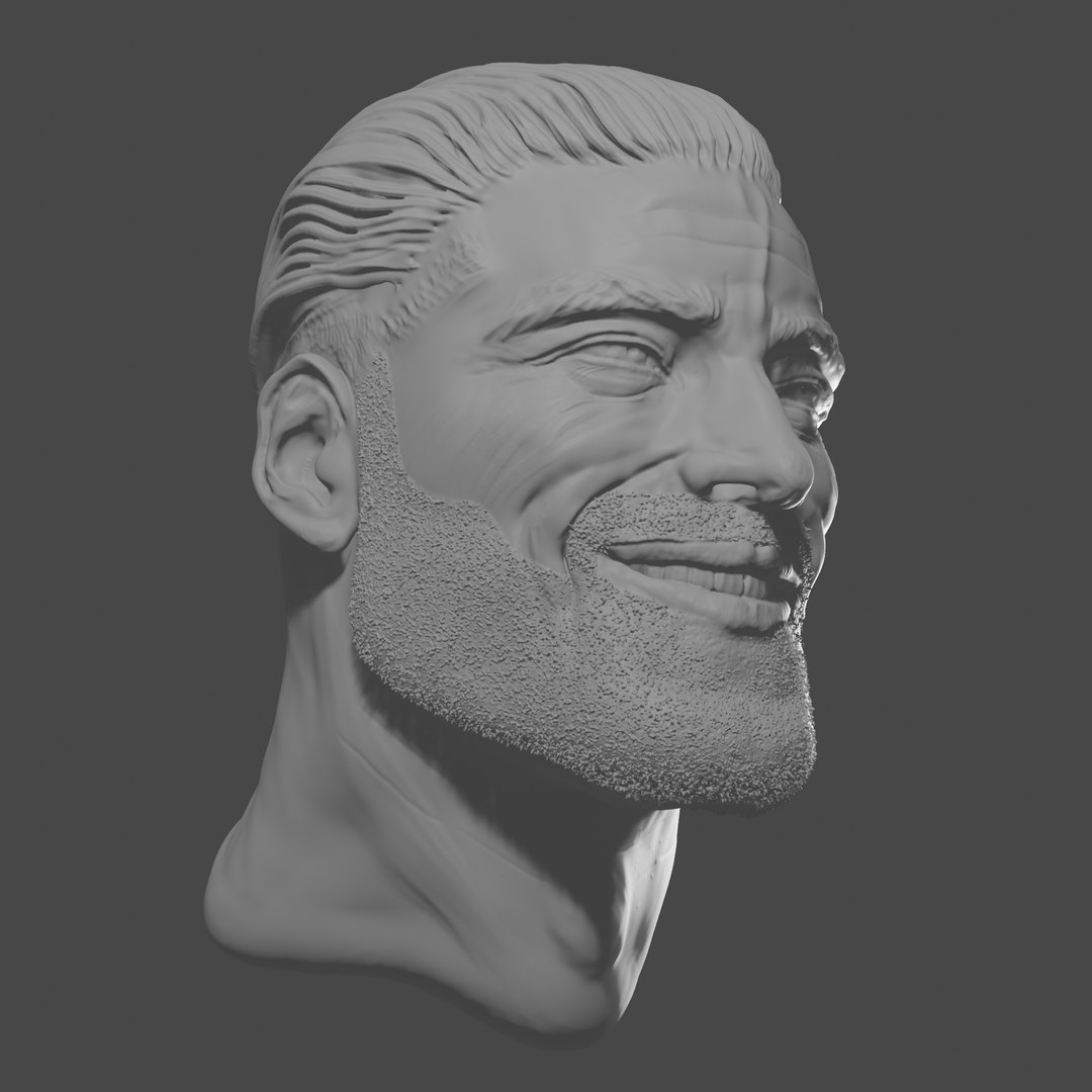 Gigachad Head by Bogeno, Download free STL model