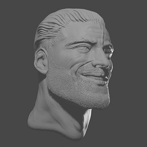 3D Gigachad Head model