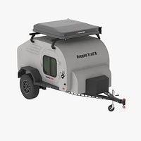 Travel Grey Trailer Teardrop Lights On